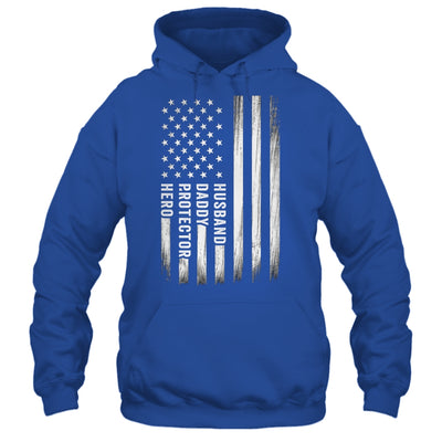 Husband Daddy Protector Hero Fathers Day American Flag Shirt & Hoodie | teecentury
