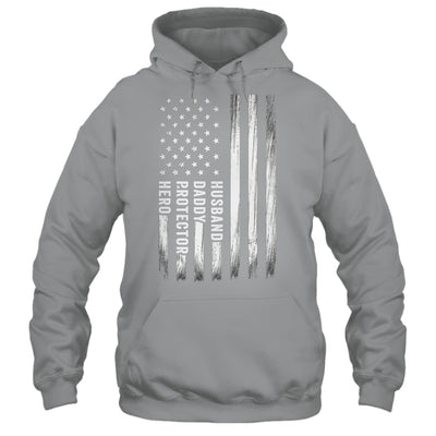 Husband Daddy Protector Hero Fathers Day American Flag Shirt & Hoodie | teecentury