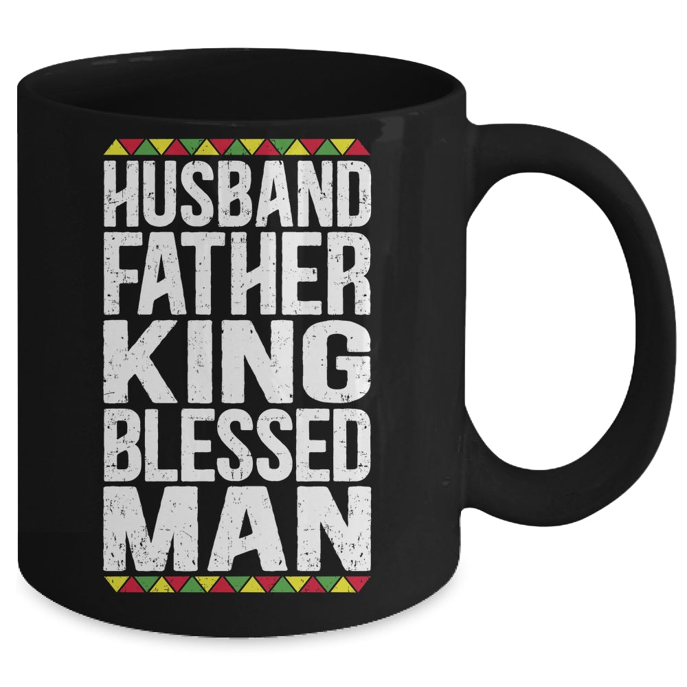 Husband Father King Blessed Man Black Pride Dad Gift Mug | teecentury