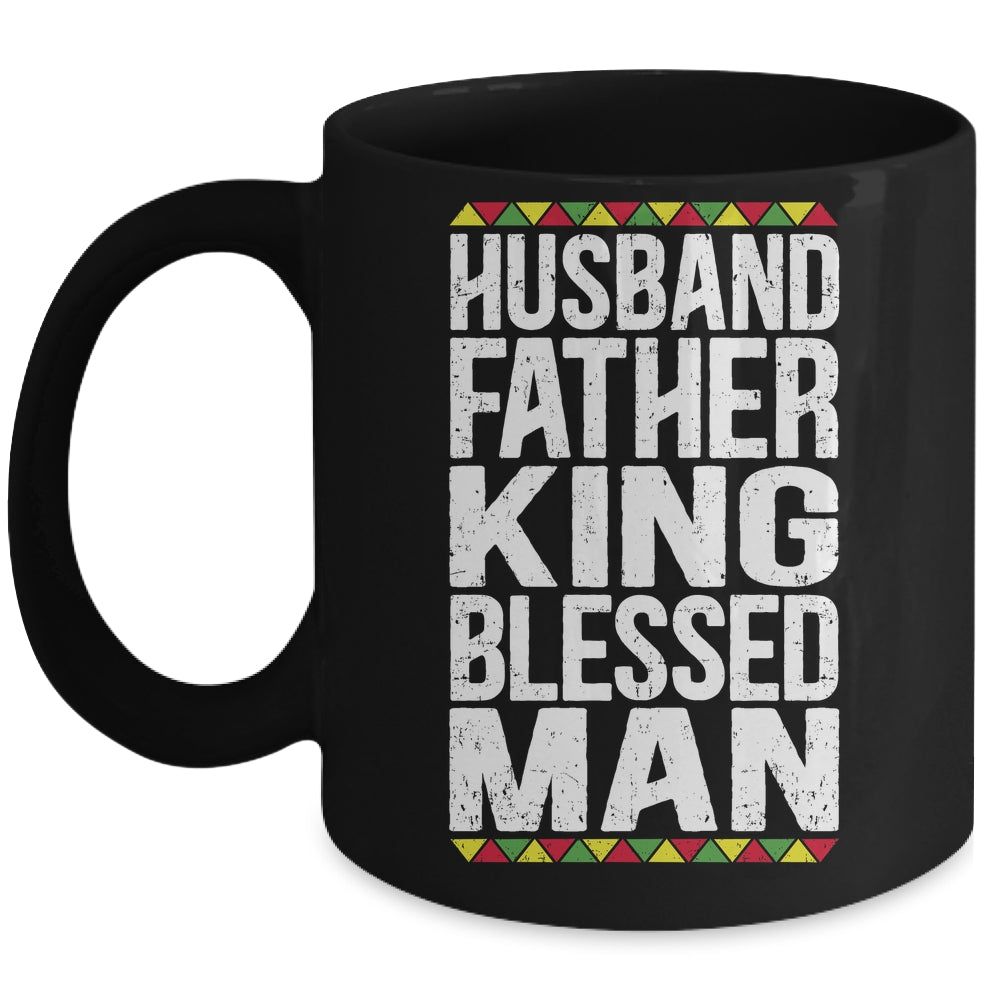 Husband Father King Blessed Man Black Pride Dad Gift Mug | teecentury