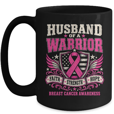 Husband Of A Warrior Breast Cancer Awareness Support Pink Mug | teecentury