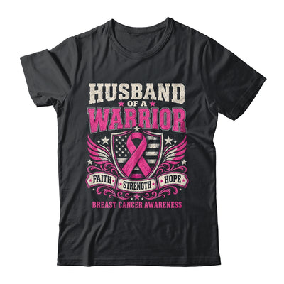 Husband Of A Warrior Breast Cancer Awareness Support Pink Shirt & Hoodie | teecentury