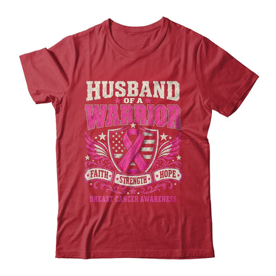 Husband Of A Warrior Breast Cancer Awareness Support Pink Shirt & Hoodie | teecentury