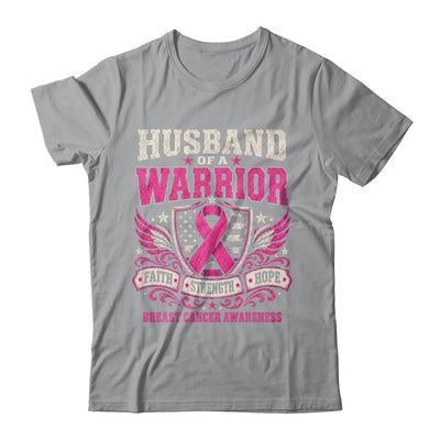 Husband Of A Warrior Breast Cancer Awareness Support Pink Shirt & Hoodie | teecentury