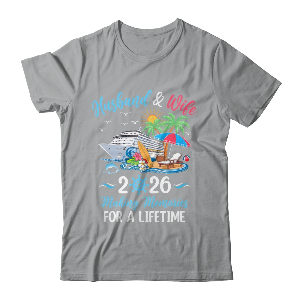 Husband & Wife 2026 Making Memories Cruise Matching Couple Shirt & Tank Top | teecentury