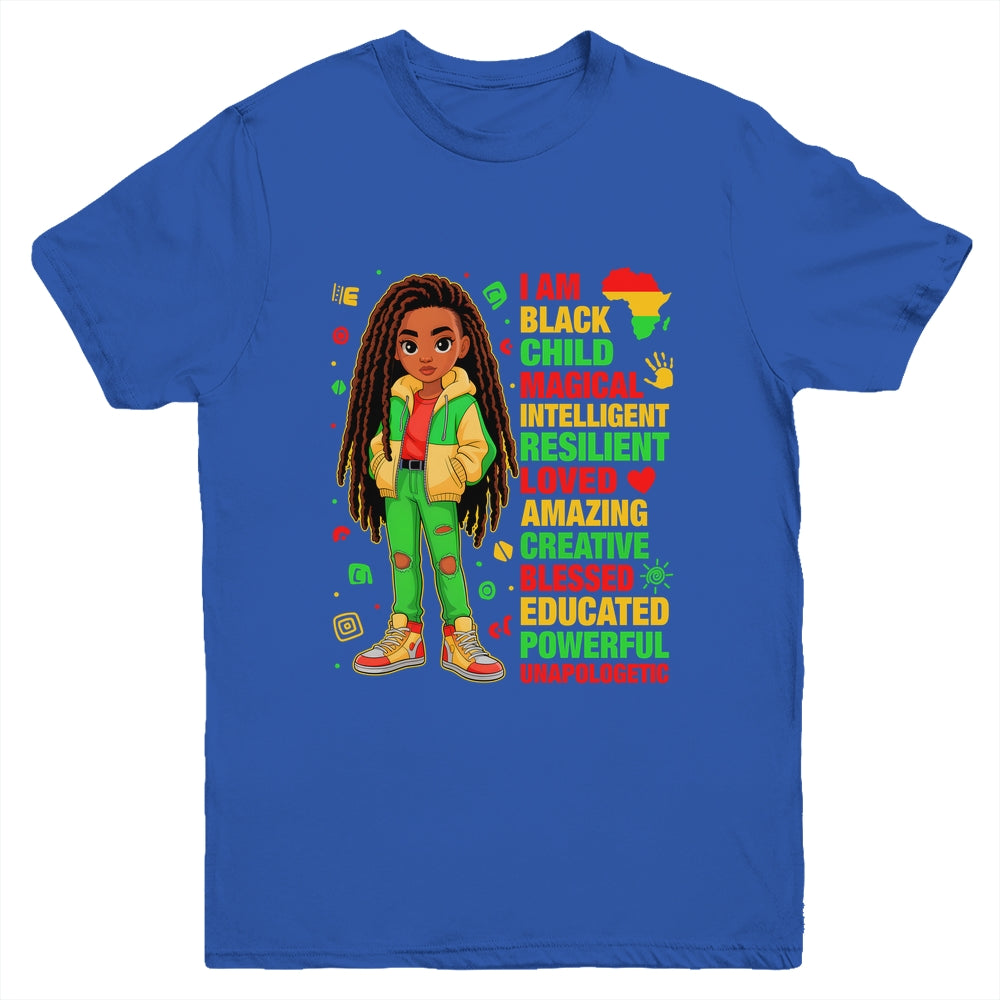 I Am Black Child History Month African American Kids Girls Youth Shirt | teecentury