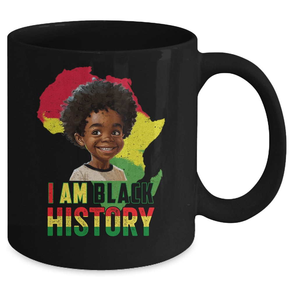 I Am Black History Afro Boy Little Melanin Prince Kids Mug | teecentury