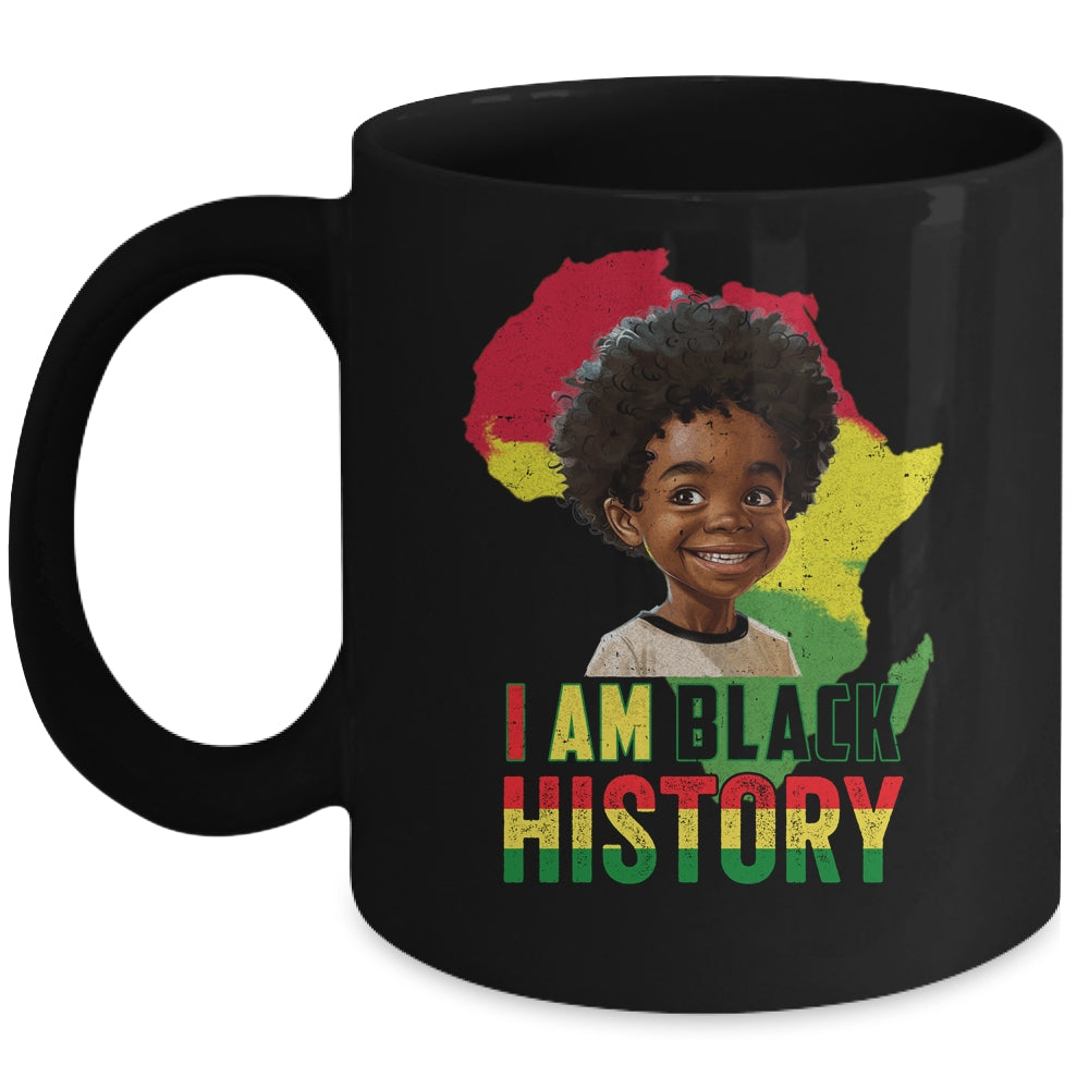 I Am Black History Afro Boy Little Melanin Prince Kids Mug | teecentury