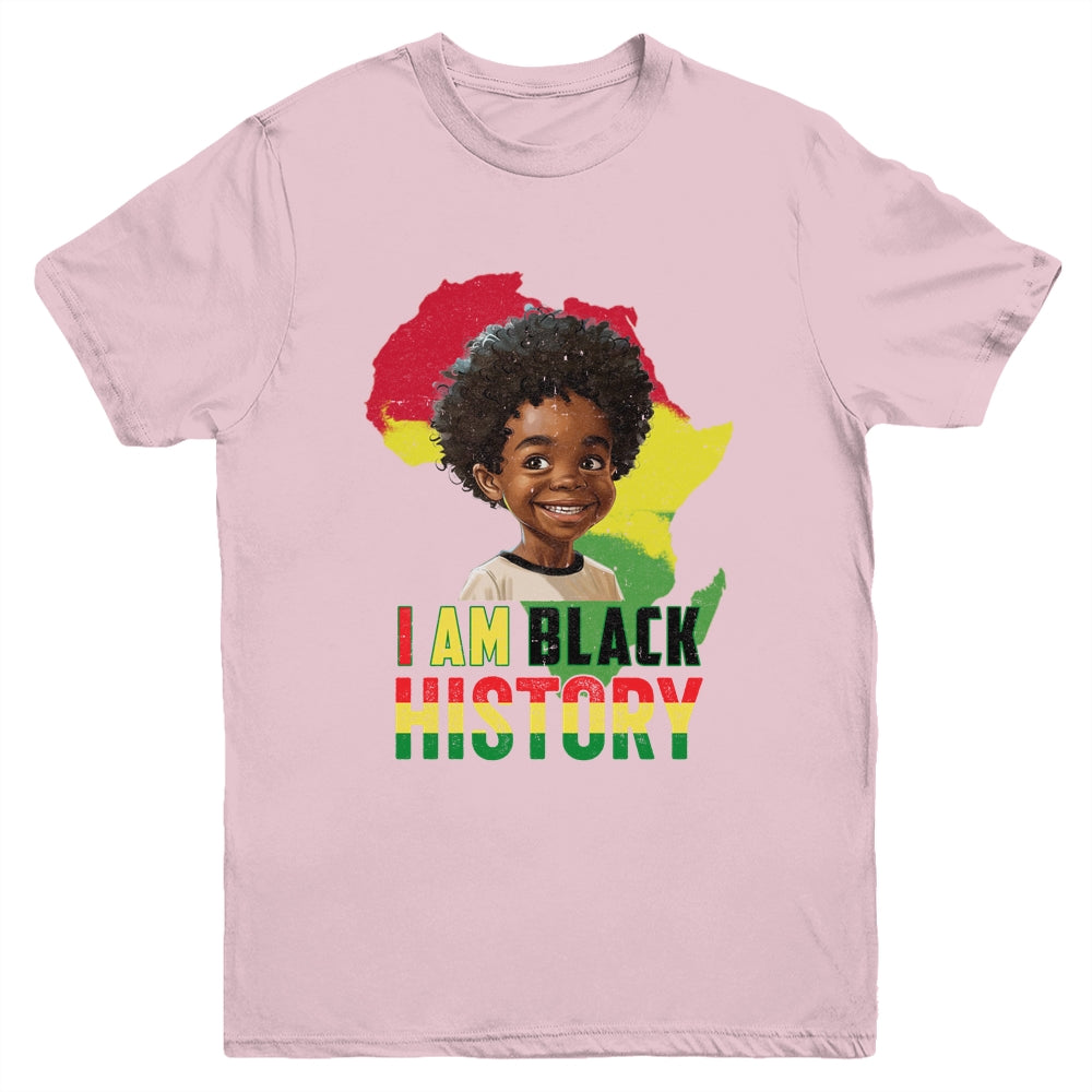 I Am Black History Afro Boy Little Melanin Prince Kids Youth Shirt | teecentury