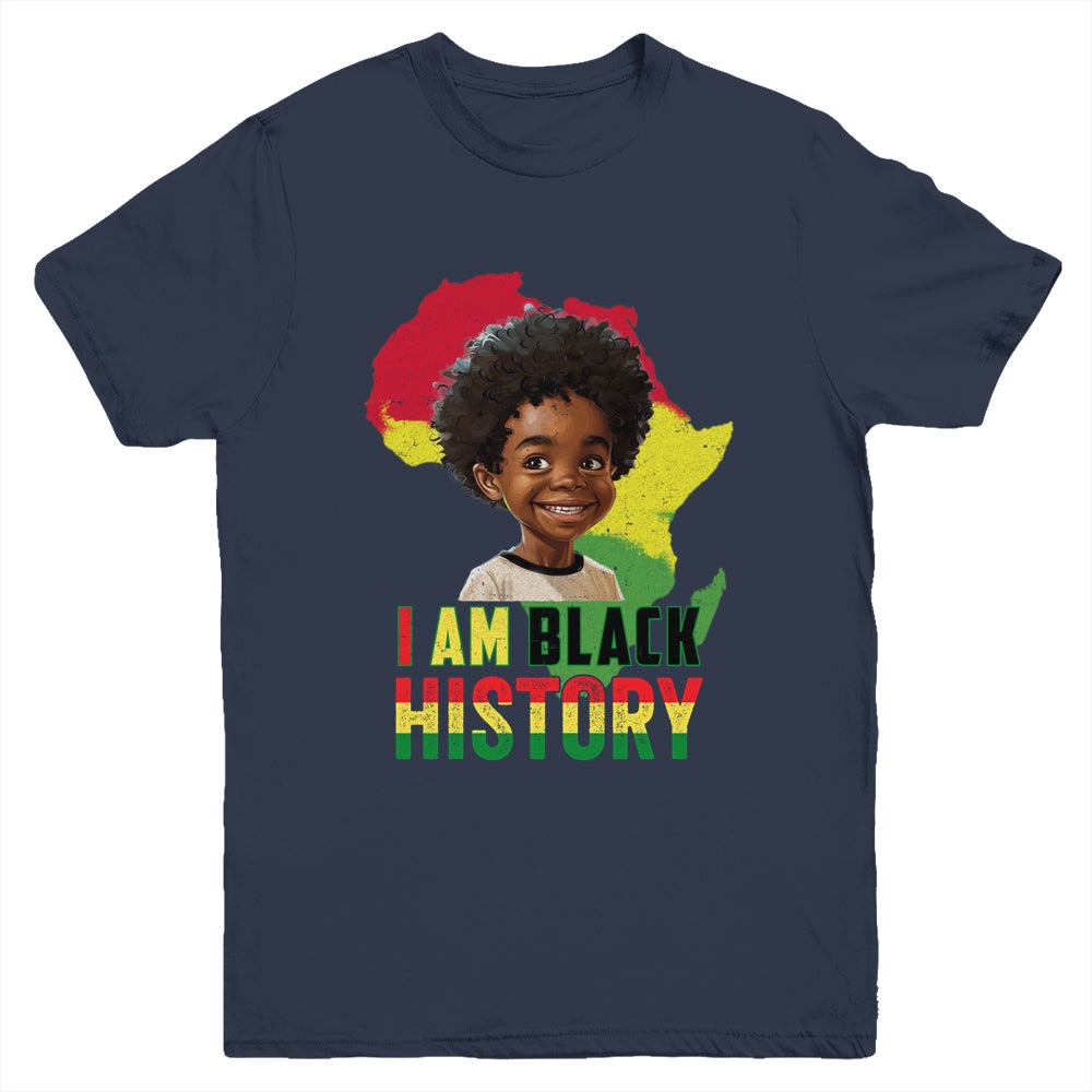 I Am Black History Afro Boy Little Melanin Prince Kids Youth Shirt | teecentury