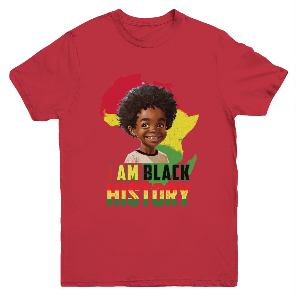 I Am Black History Afro Boy Little Melanin Prince Kids Youth Shirt | teecentury