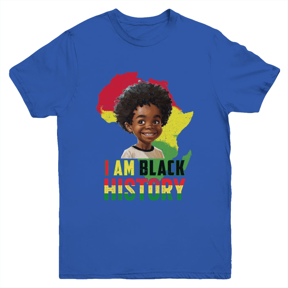 I Am Black History Afro Boy Little Melanin Prince Kids Youth Shirt | teecentury