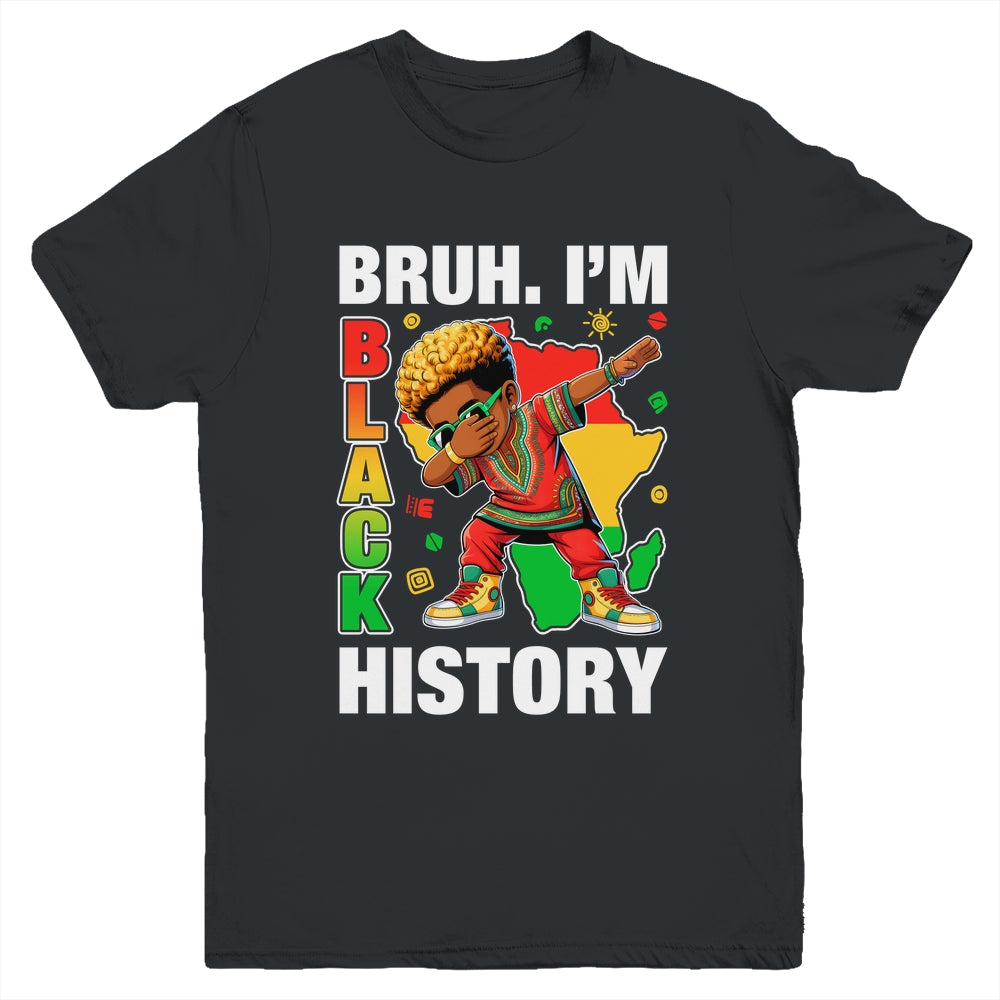 I Am Black History Dabbing Afro Men Boy Black History Month Youth Shirt | teecentury