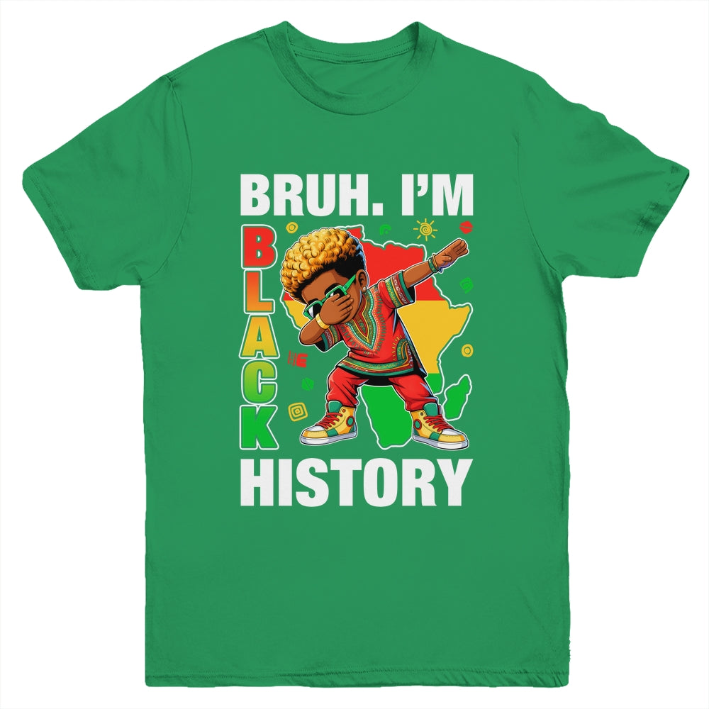 I Am Black History Dabbing Afro Men Boy Black History Month Youth Shirt | teecentury