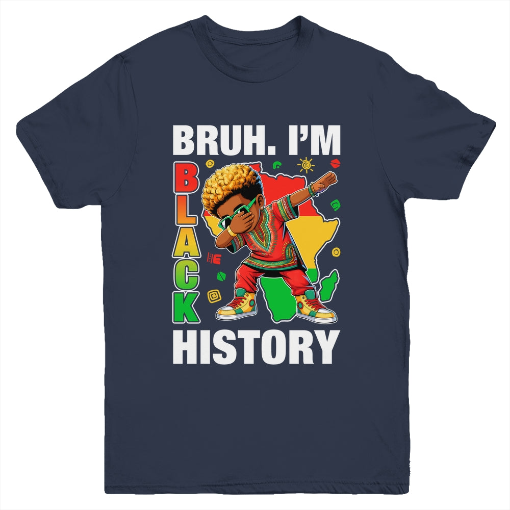 I Am Black History Dabbing Afro Men Boy Black History Month Youth Shirt | teecentury