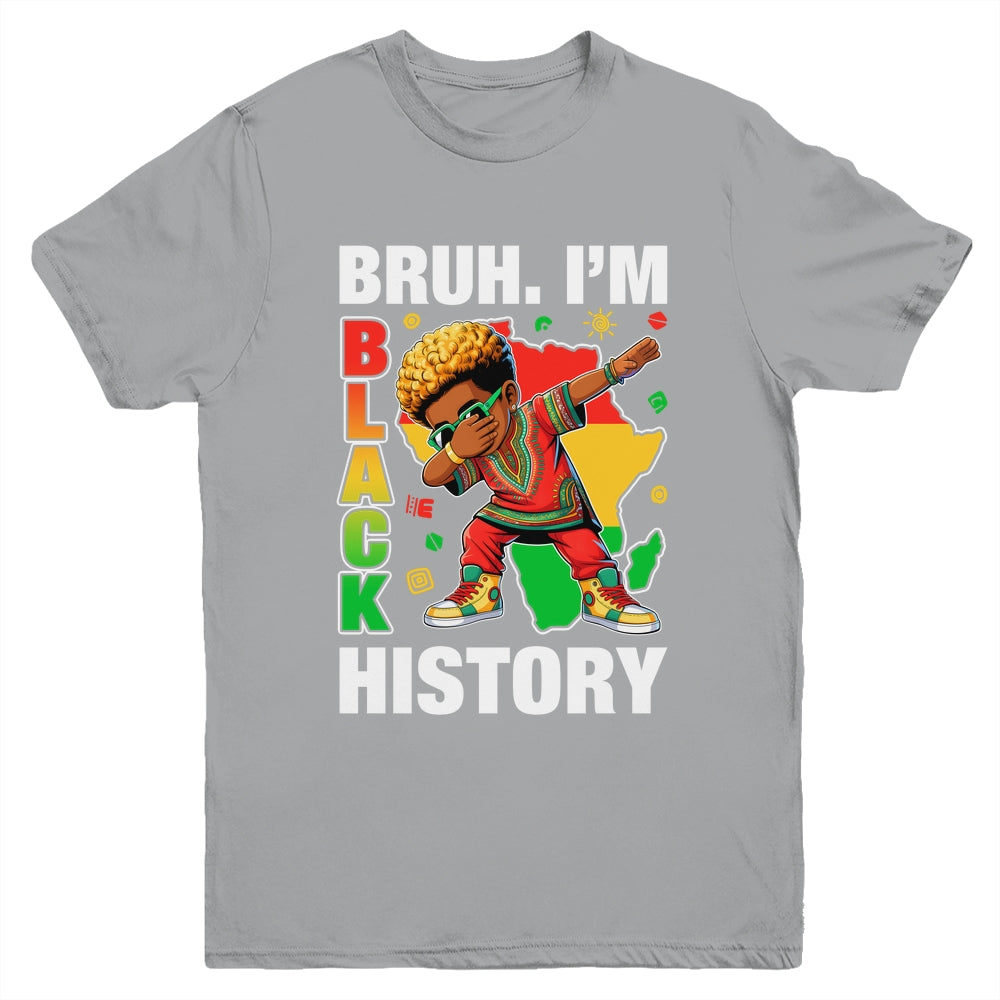 I Am Black History Dabbing Afro Men Boy Black History Month Youth Shirt | teecentury