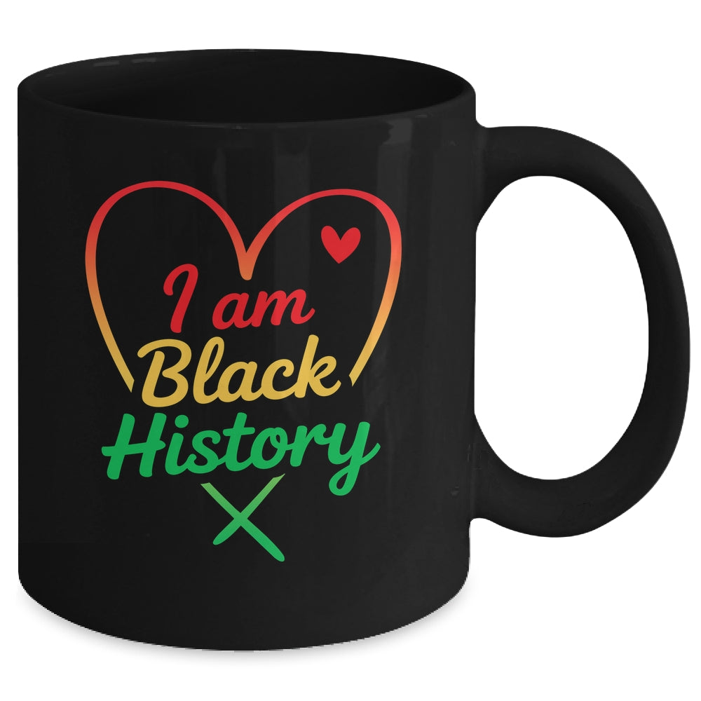 I Am Black History Heart Love African American Women Men Kid Mug | teecentury