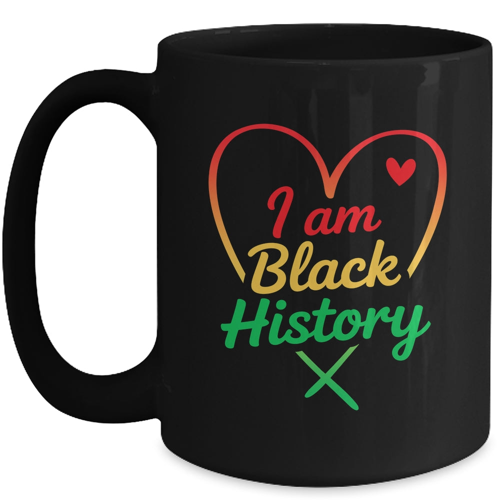 I Am Black History Heart Love African American Women Men Kid Mug | teecentury