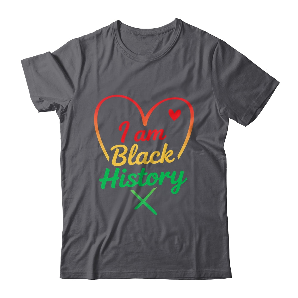 I Am Black History Heart Love African American Women Men Kid Shirt & Tank Top | teecentury