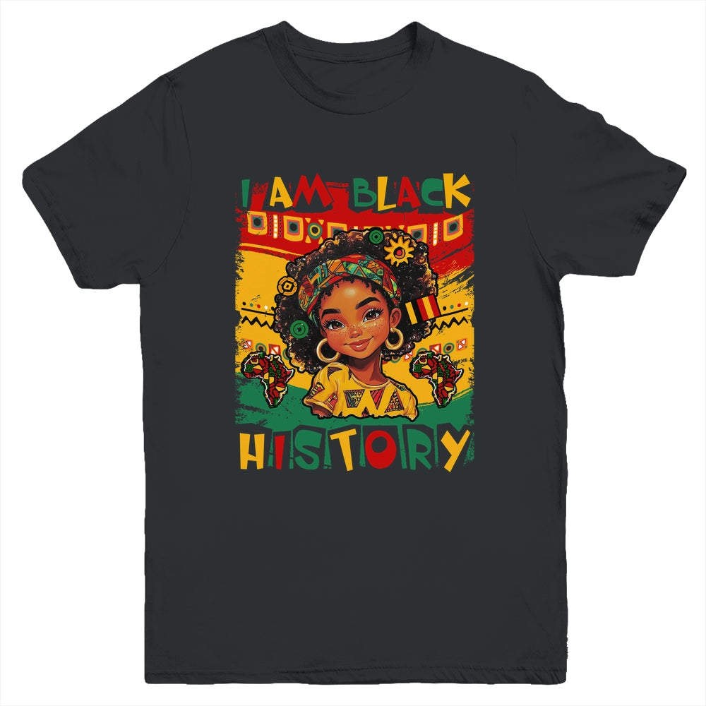 I Am Black History Month Black Melanin Kids Girls African Youth Shirt | teecentury
