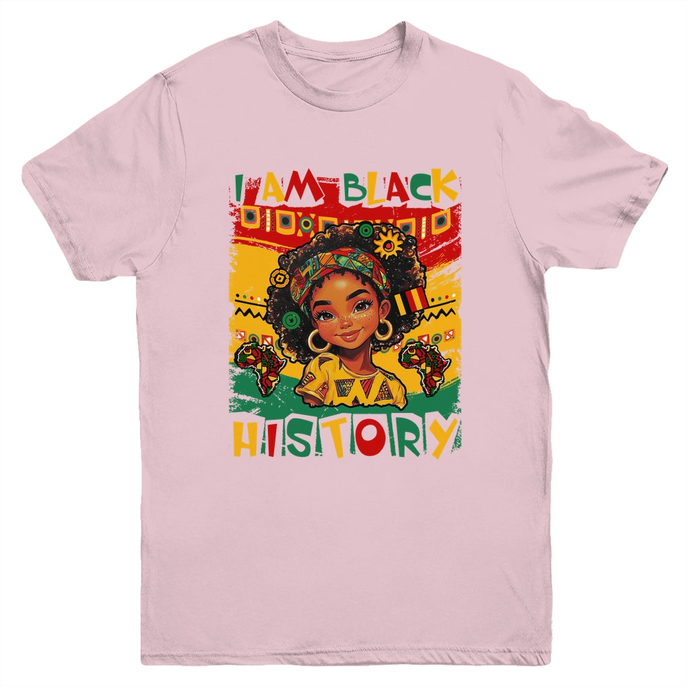 I Am Black History Month Black Melanin Kids Girls African Youth Shirt | teecentury