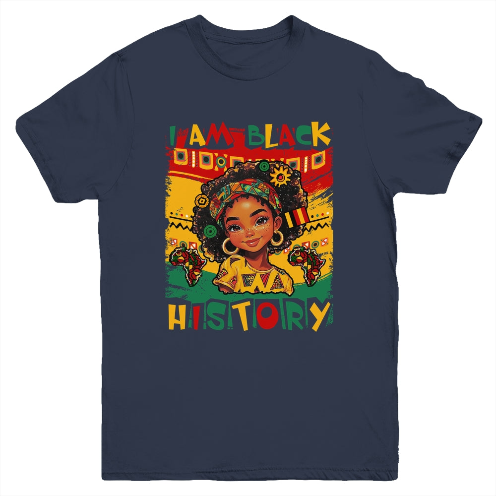 I Am Black History Month Black Melanin Kids Girls African Youth Shirt | teecentury