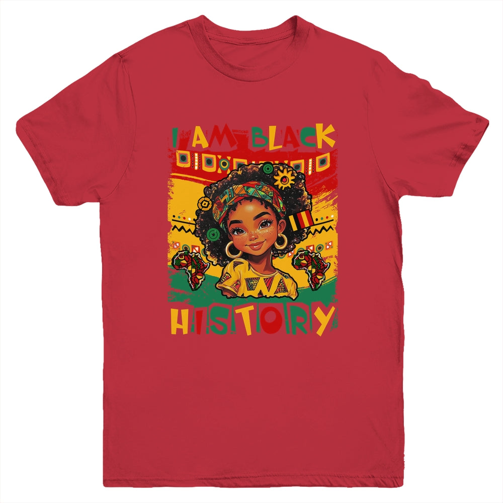 I Am Black History Month Black Melanin Kids Girls African Youth Shirt | teecentury