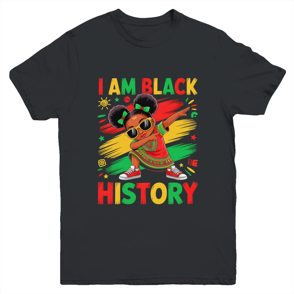 I Am Black History Month Dabbing Girl African Kids Youth Shirt | teecentury