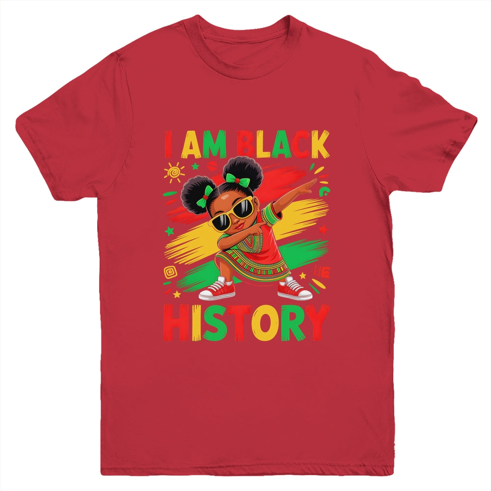 I Am Black History Month Dabbing Girl African Kids Youth Shirt | teecentury