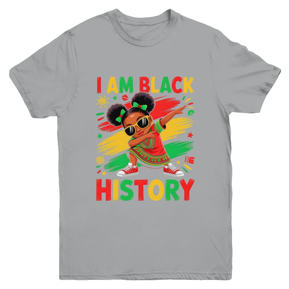 I Am Black History Month Dabbing Girl African Kids Youth Shirt | teecentury
