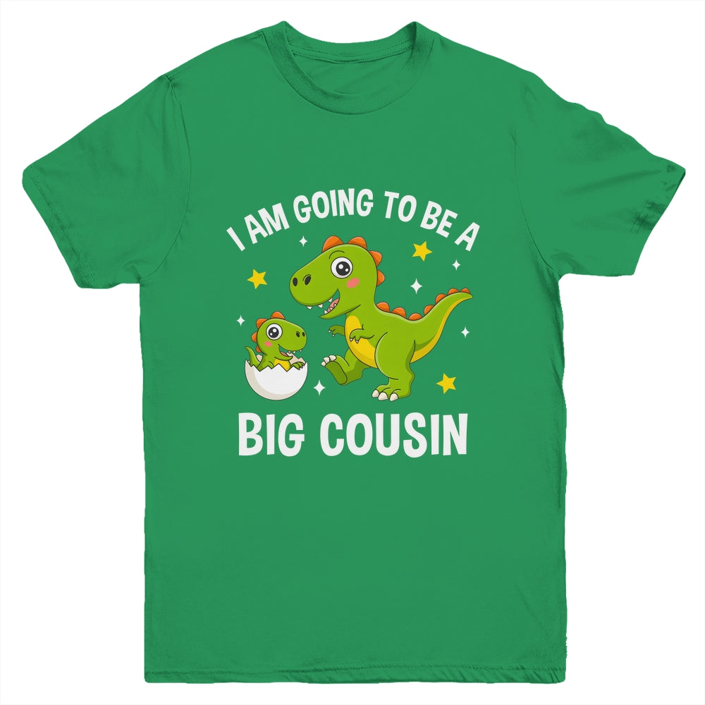 I Am Going To Be A Big Cousin Promoted To Cousin Dinosaur Youth Shirt | teecentury