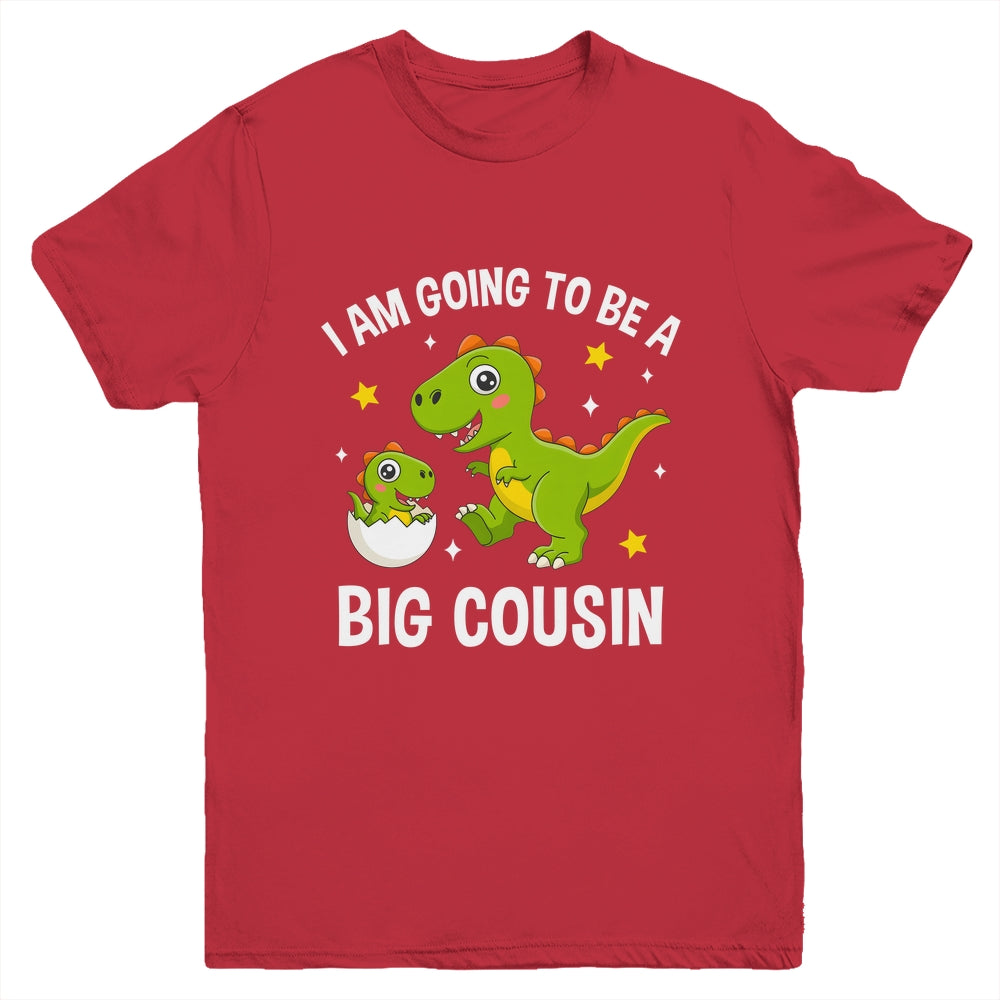 I Am Going To Be A Big Cousin Promoted To Cousin Dinosaur Youth Shirt | teecentury