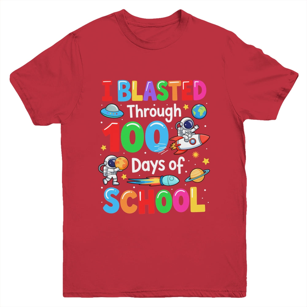 I Blasted Through 100 Days Of School Space Boy Kid Youth Shirt | teecentury