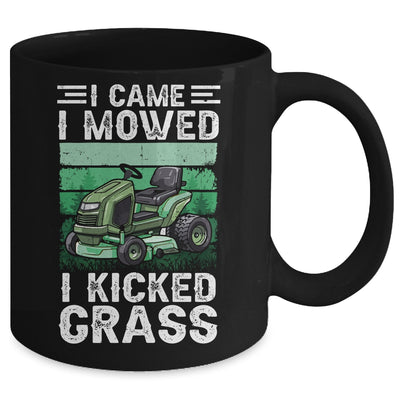 I Came I Mowed I Kicked Grass Funny Lawn Mowing Gardener Mug | teecentury