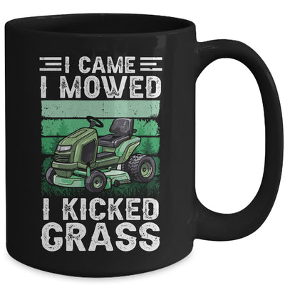 I Came I Mowed I Kicked Grass Funny Lawn Mowing Gardener Mug | teecentury
