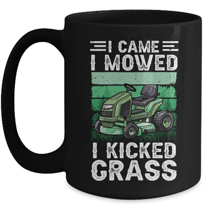 I Came I Mowed I Kicked Grass Funny Lawn Mowing Gardener Mug | teecentury