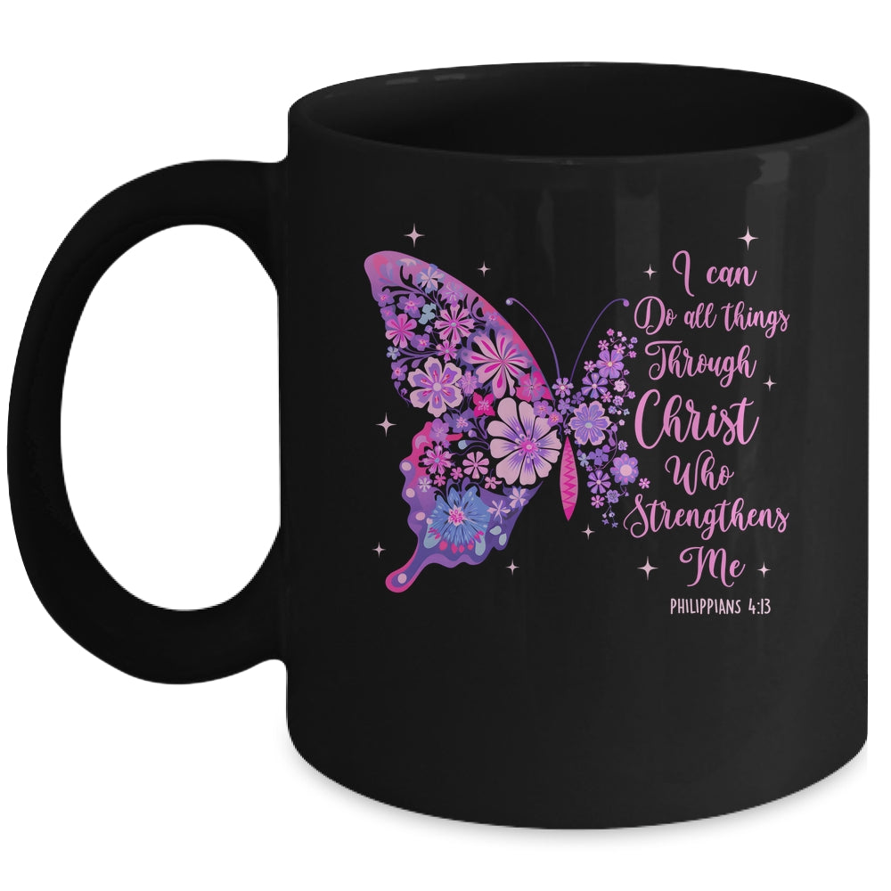 I Can Do All Things Through Christ Pretty Butterfly Women Mug | teecentury