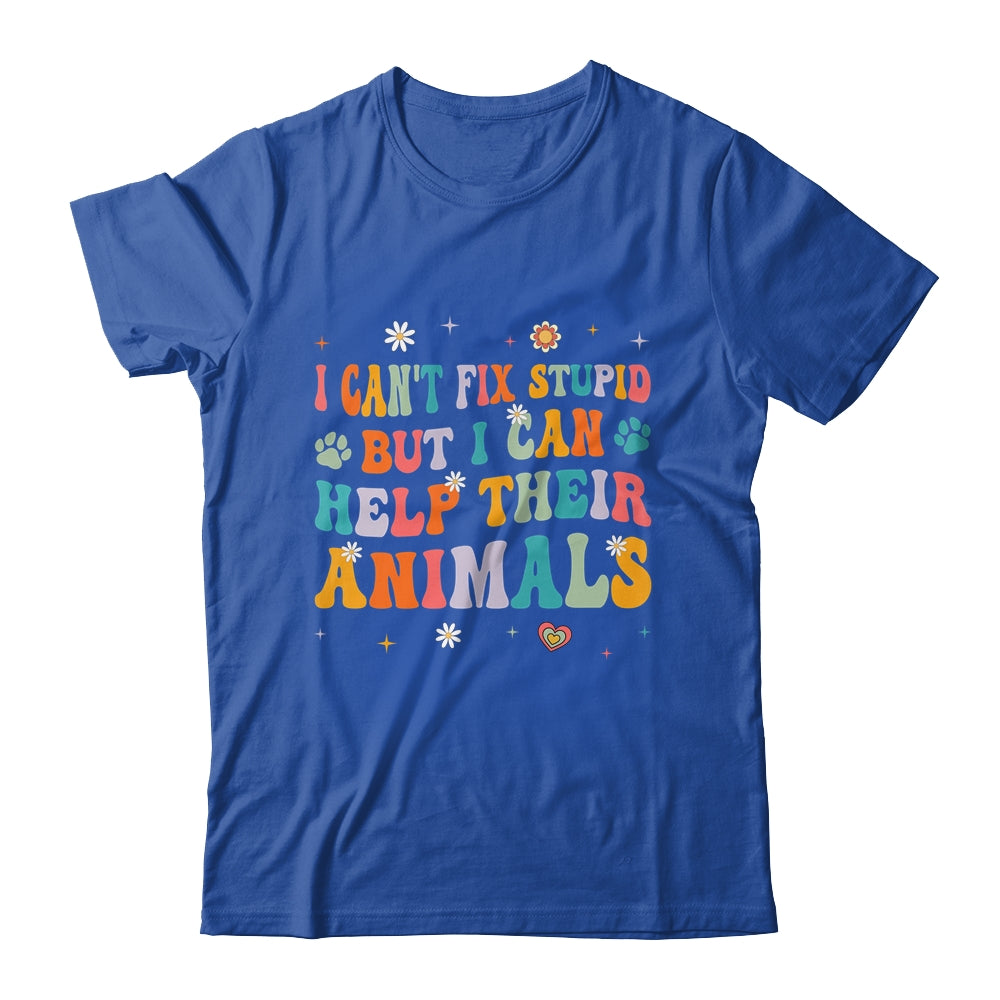 I Can't Fix Stupid But I Can Help Their Animals Groovy Shirt & Tank Top | teecentury