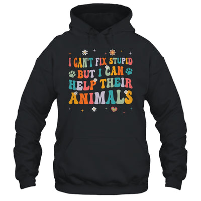 I Can't Fix Stupid But I Can Help Their Animals Groovy Shirt & Tank Top | teecentury