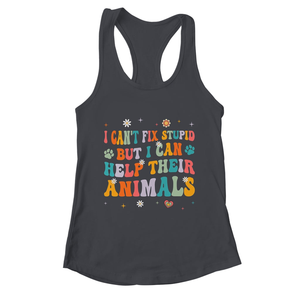 I Can't Fix Stupid But I Can Help Their Animals Groovy Shirt & Tank Top | teecentury