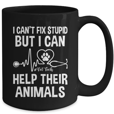 I Can't Fix Stupid But I Can Help Their Animals Vintage Mug | teecentury