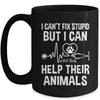 I Can't Fix Stupid But I Can Help Their Animals Vintage Mug | teecentury