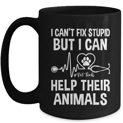 I Can't Fix Stupid But I Can Help Their Animals Vintage Mug | teecentury
