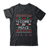 I Come In Peace I'm Peace Matching Couple Ugly Christmas Shirt & Sweatshirt | teecentury