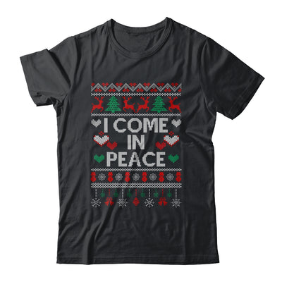 I Come In Peace I'm Peace Matching Couple Ugly Christmas Shirt & Sweatshirt | teecentury