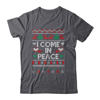 I Come In Peace I'm Peace Matching Couple Ugly Christmas Shirt & Sweatshirt | teecentury