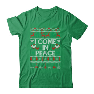 I Come In Peace I'm Peace Matching Couple Ugly Christmas Shirt & Sweatshirt | teecentury