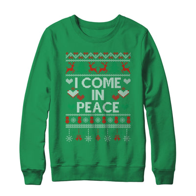 I Come In Peace I'm Peace Matching Couple Ugly Christmas Shirt & Sweatshirt | teecentury