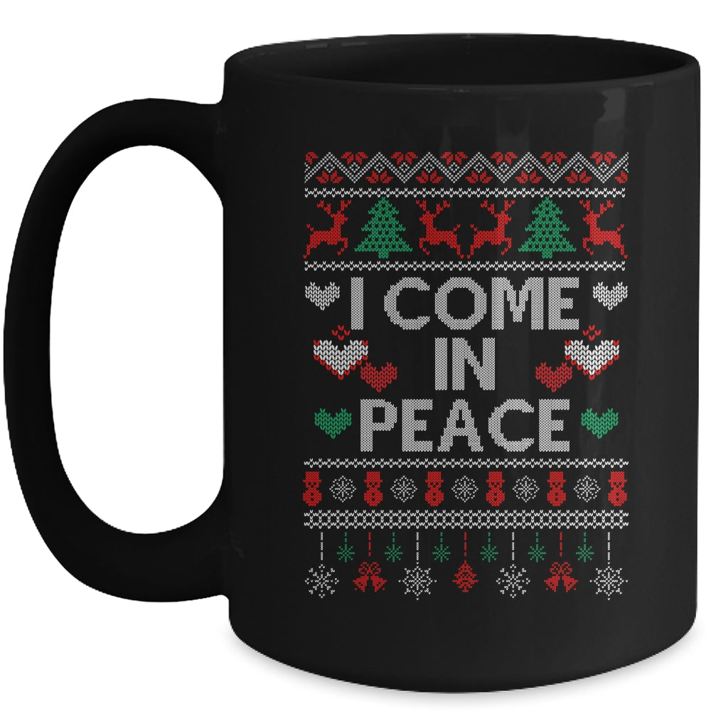 I Come In Peace I'm Peace Matching Couple Ugly Christmas Mug | teecentury