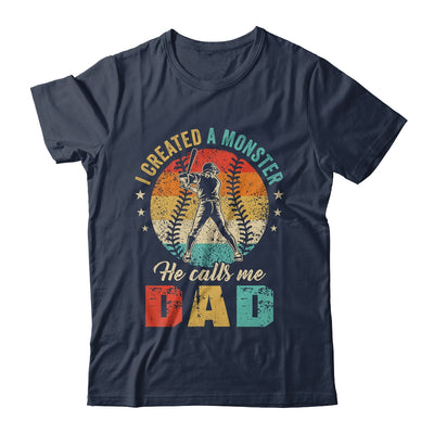 I Created A Monster He Call Me Dad Softball Baseball Shirt & Hoodie | teecentury